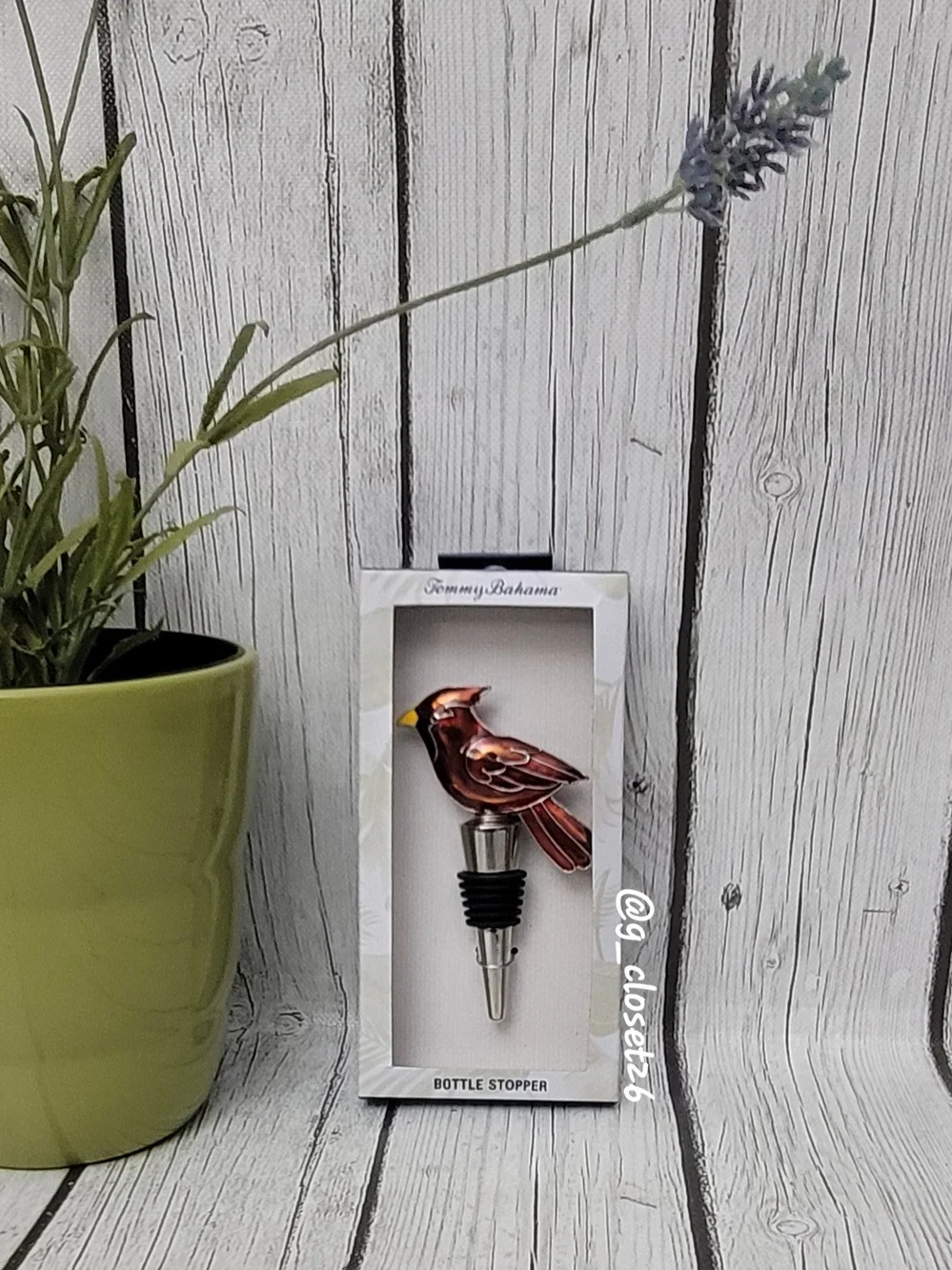 Tommy Bahama Red Bird Bottle Stopper